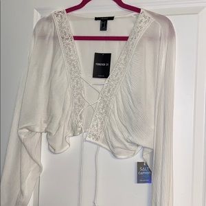 forever 21 white crop top never worn w tags